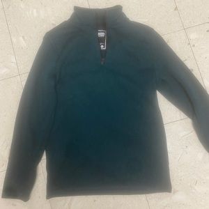 Green boys zip up sweater